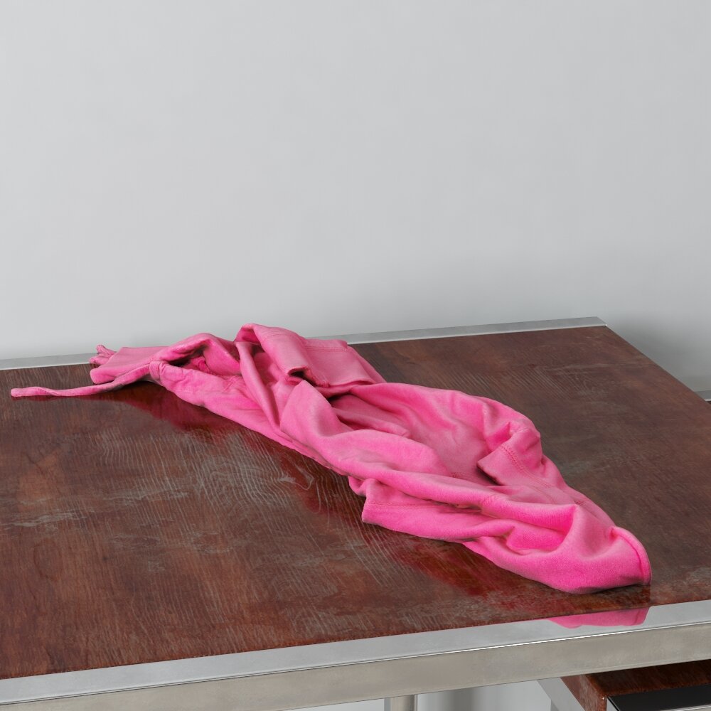 Pink Scarf on Table 3d model