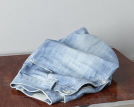 Light-Wash Denim Jeans 3D model