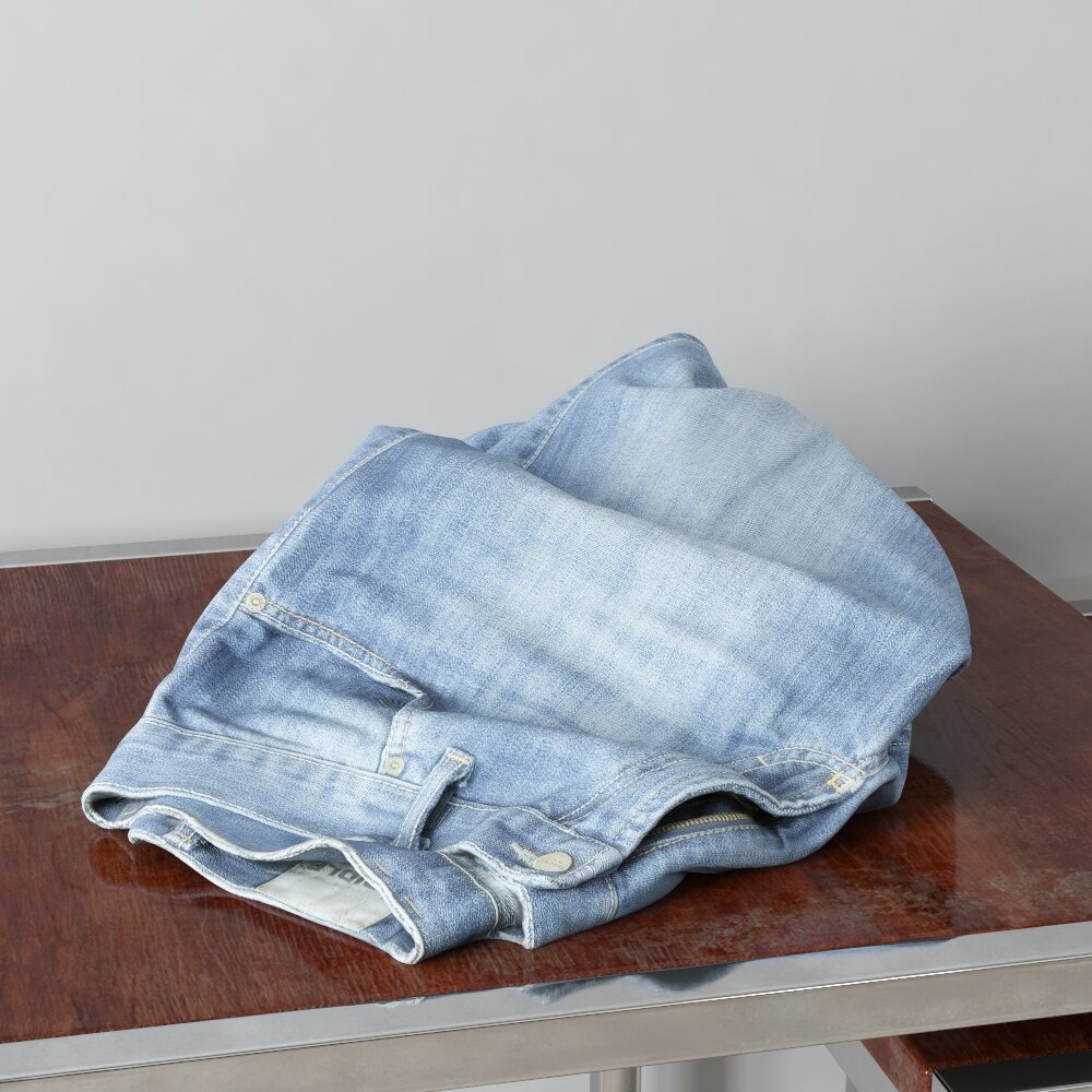 Light-Wash Denim Jeans Modello 3D