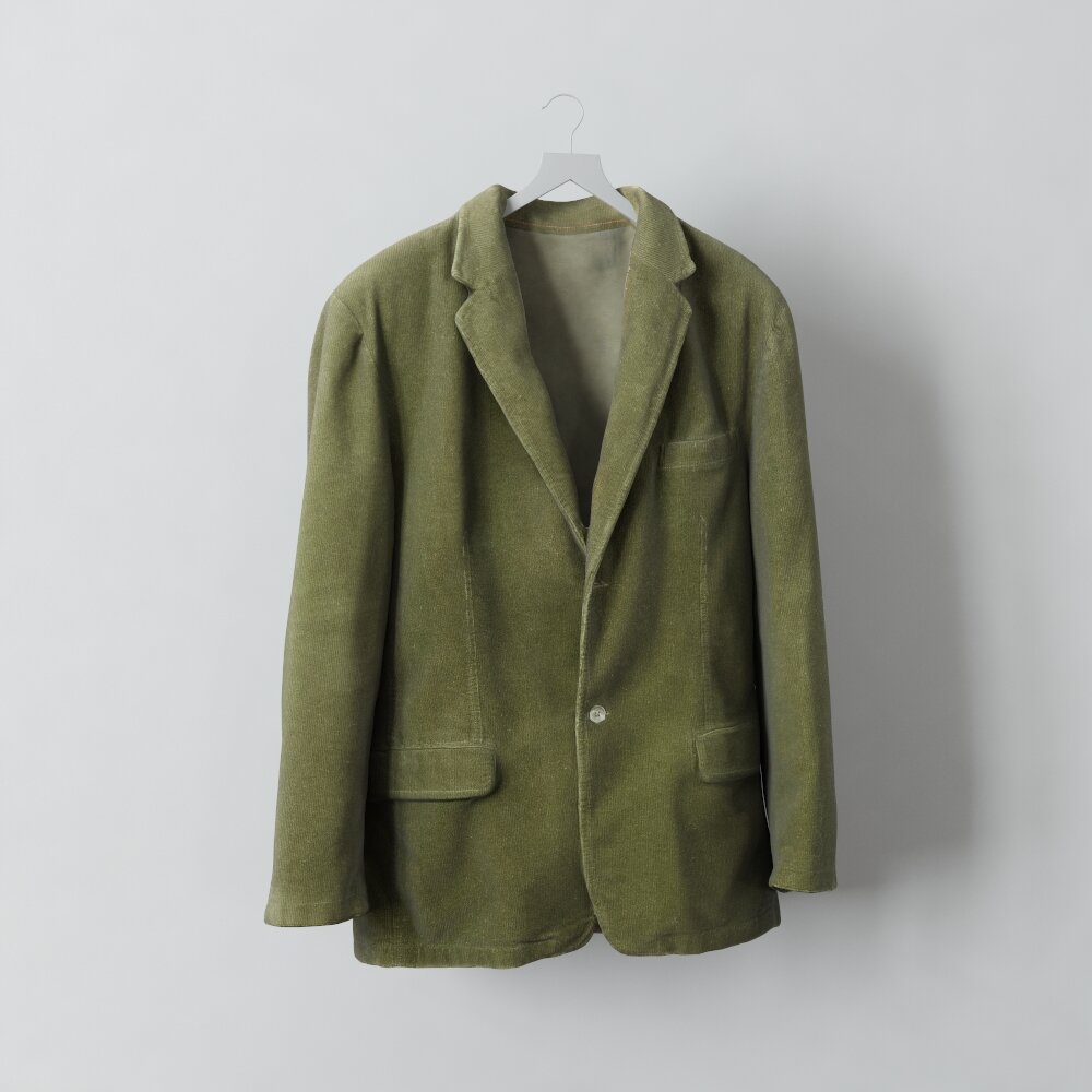 Olive Green Casual Blazer 3D 모델 