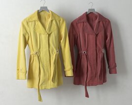 Colorful Spring Trench Coats 3D 모델 