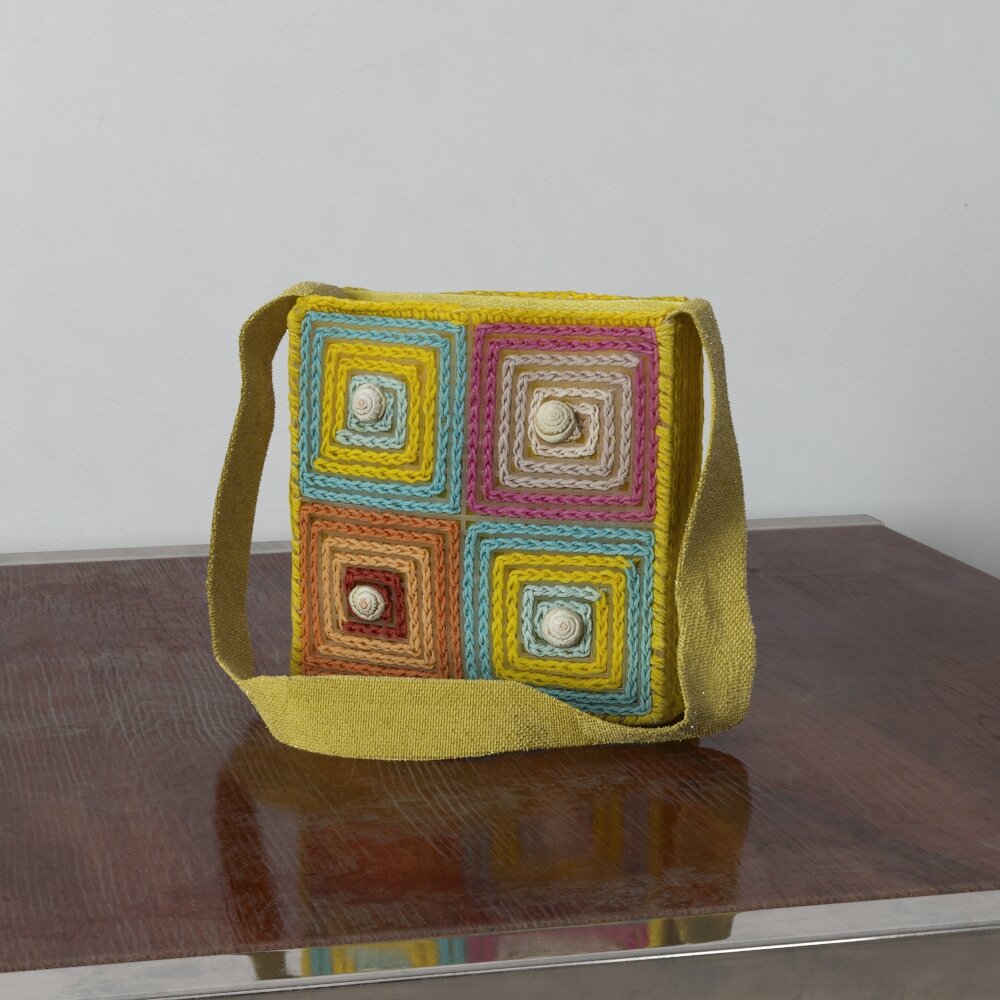 Colorful Crocheted Bag 3D 모델 