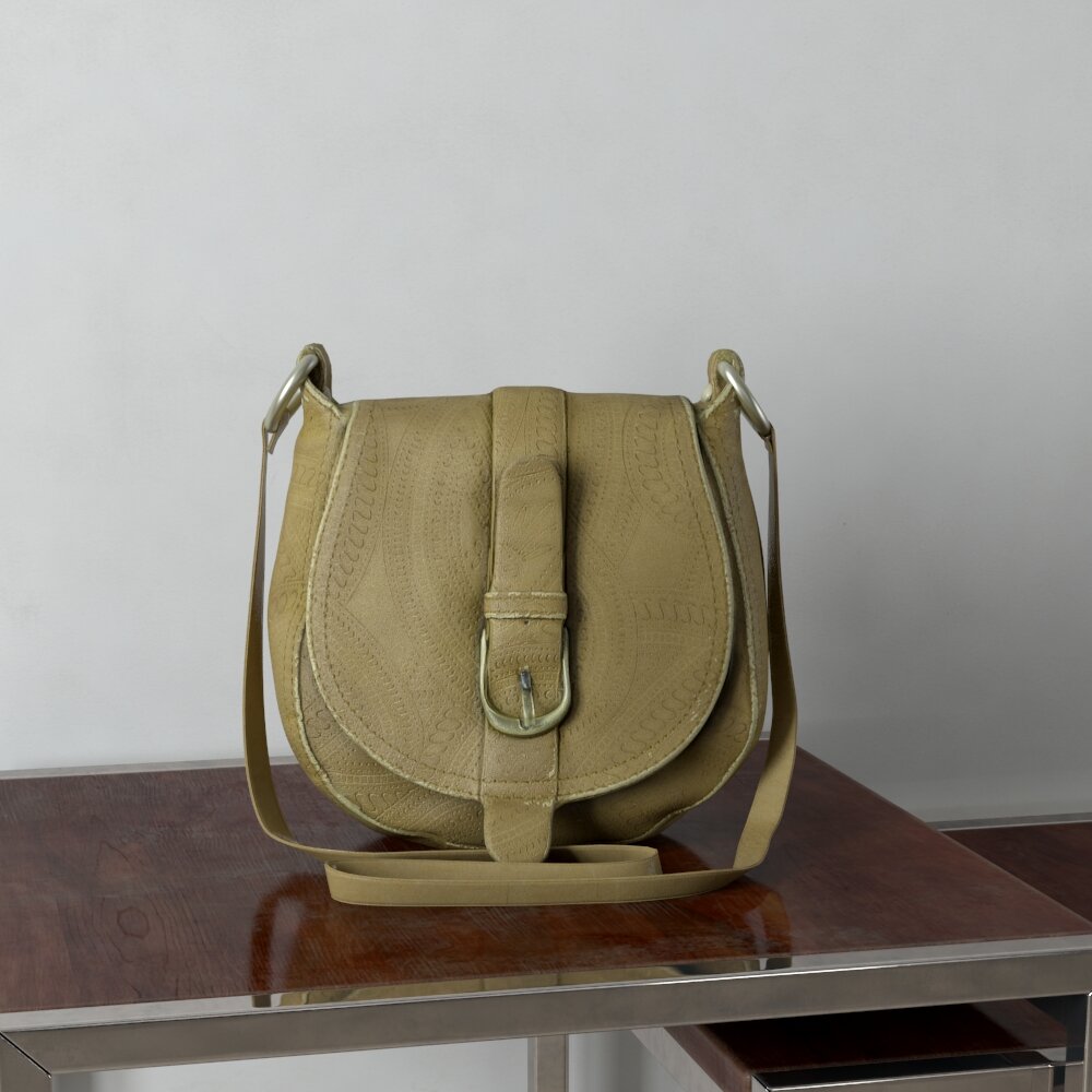 Olive Green Saddle Bag Modello 3D