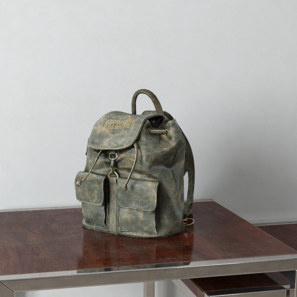 Vintage Canvas Backpack 3D模型