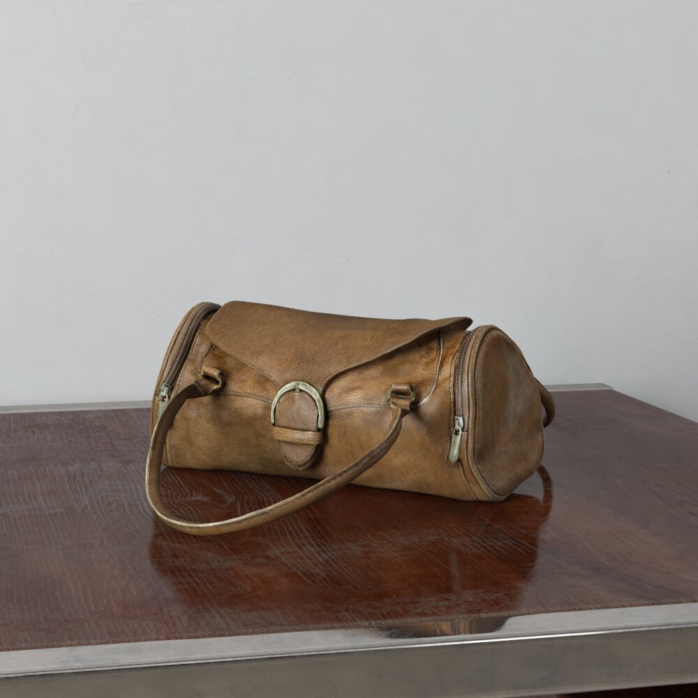 Vintage Leather Messenger Bag 3D 모델 