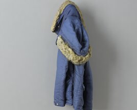 Winter Coat with Fur Lining 3D 모델 