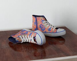 Floral High-Top Sneakers Modelo 3d