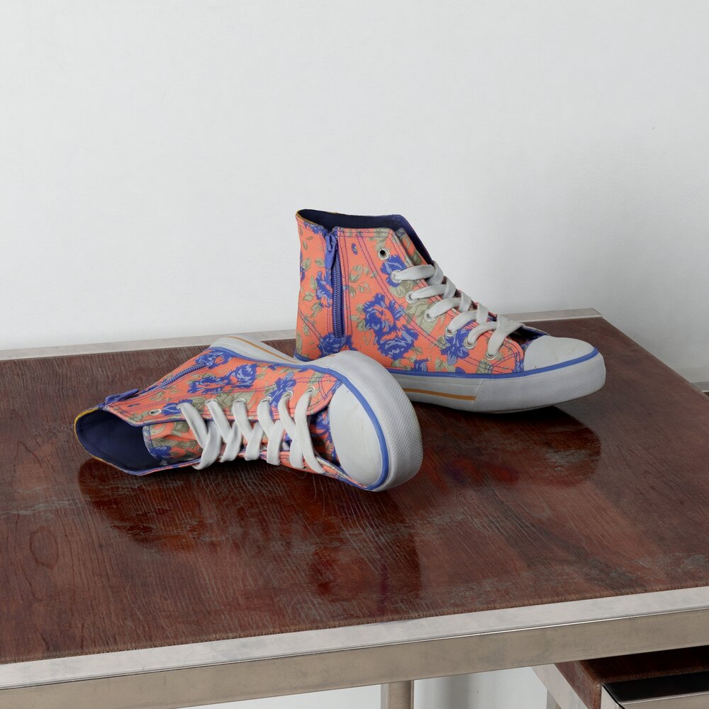Floral High-Top Sneakers Modelo 3D