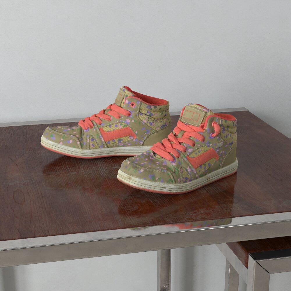 Colorful High-Top Sneakers Modello 3D