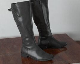 Classic Black Riding Boots 3D模型