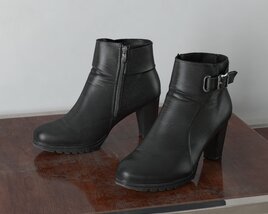 Classic Black Ankle Boots Modèle 3D