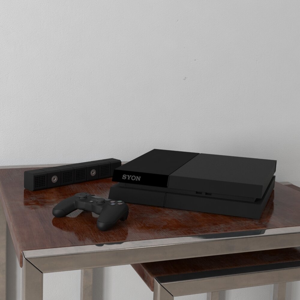 Modern Gaming Console Setup 3D-Modell