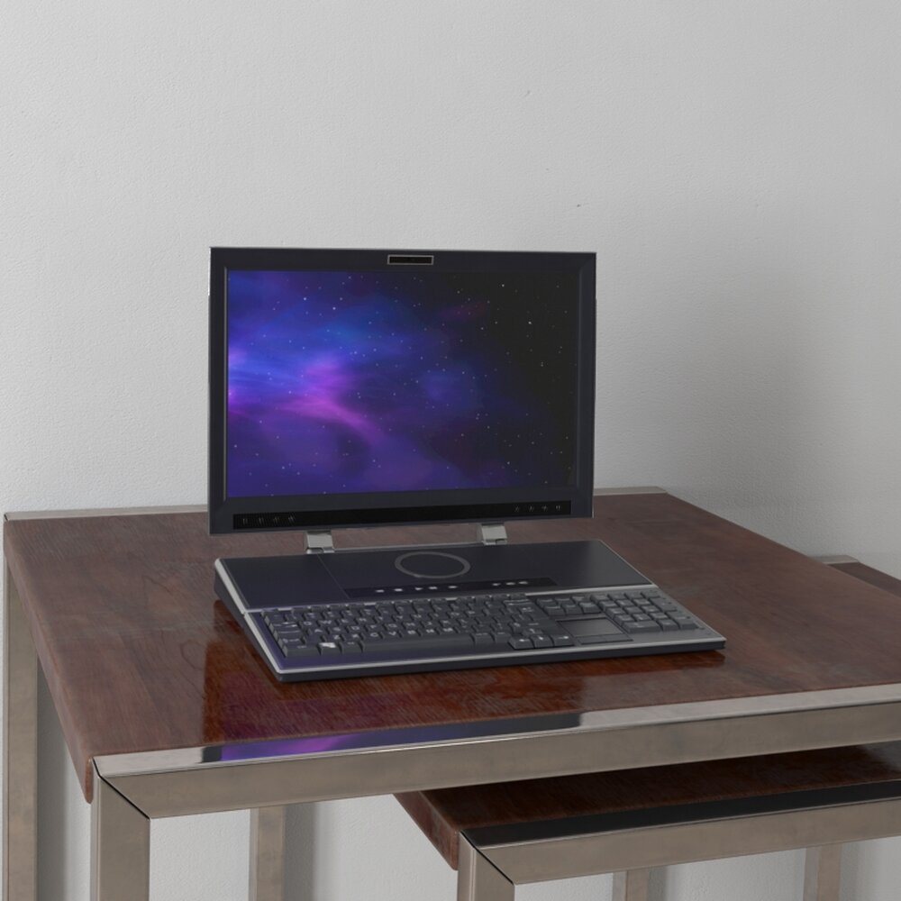 Laptop on Desk 3D 모델 
