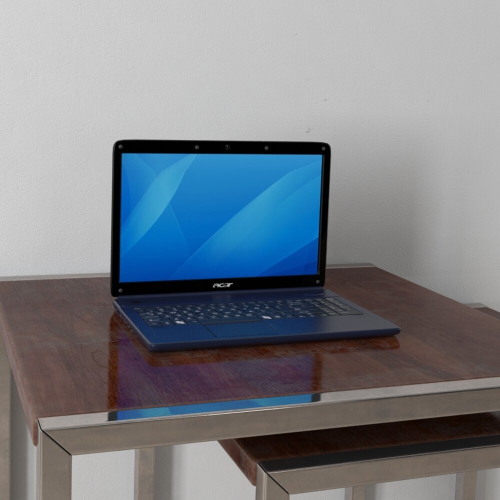 Modern Laptop on Desk 3D модель