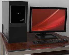 Desktop Computer Setup 3D-Modell