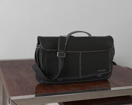 Black Messenger Bag 3D model