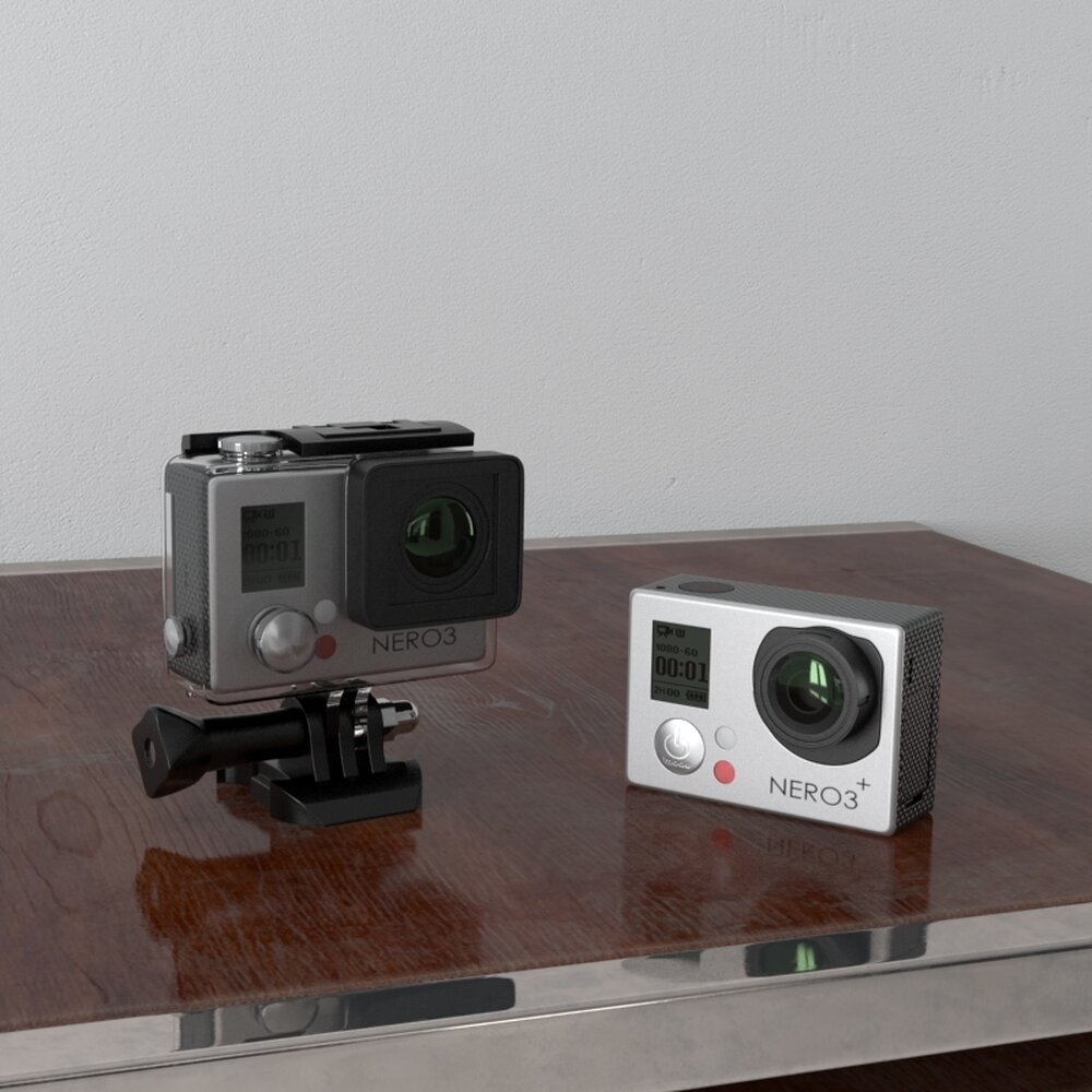 Action Cameras on Display Modelo 3d