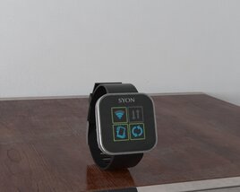 Modern Smartwatch on Table 3D model