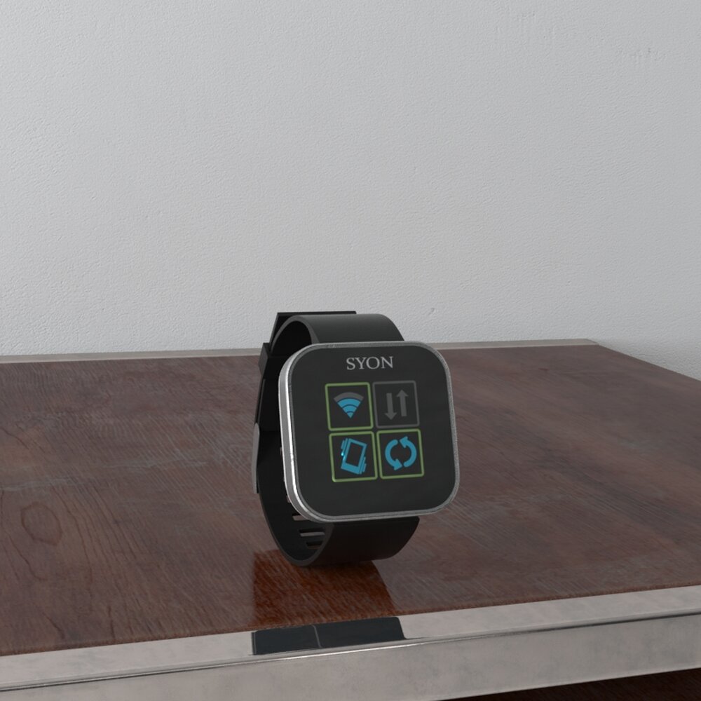 Modern Smartwatch on Table 3d model