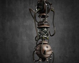 Steampunk Lamp Design 3D model