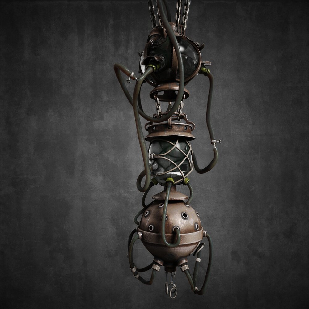 Steampunk Lamp Design 3D модель