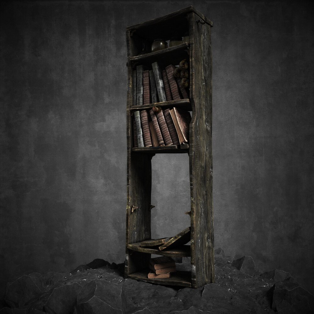 Mysterious Antique Bookshelf 3D модель