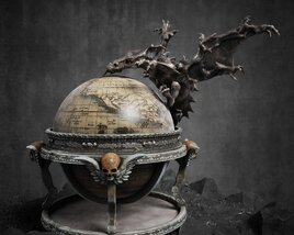 Gothic Dragon Globe 3D-Modell