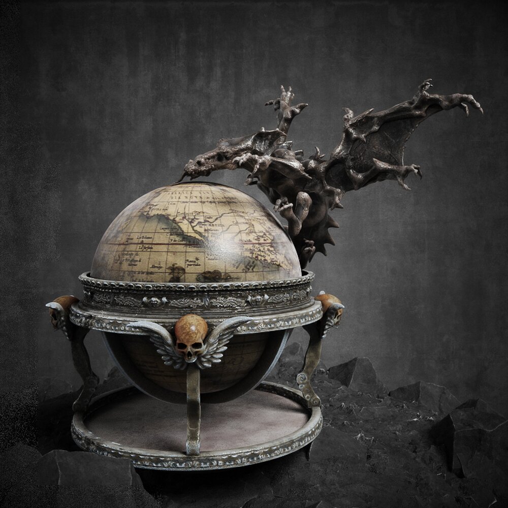 Gothic Dragon Globe Modello 3D