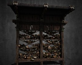 Vintage Wine Rack Cabinet Modèle 3D