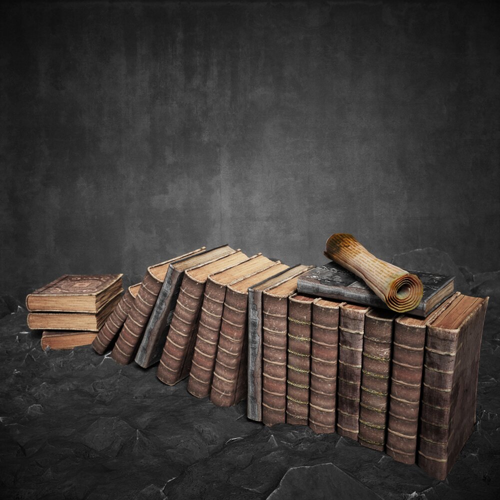 Ancient Scrolls and Books 3d model