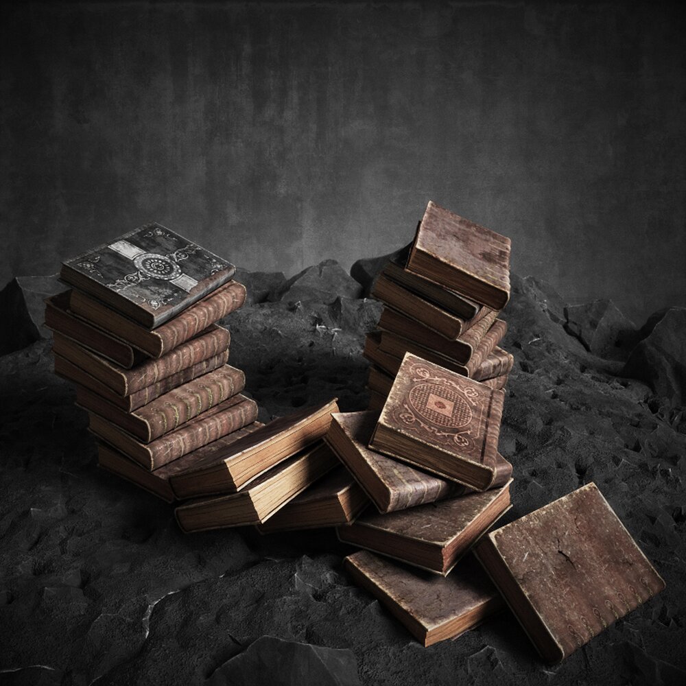 Vintage Book Pile Modelo 3D