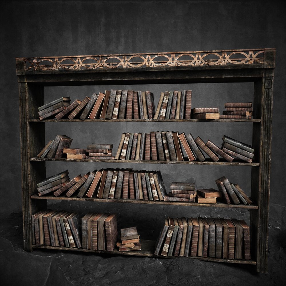 Vintage Bookshelf Collection 3D 모델 