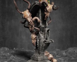 Mystical Horned Sculpture 3D model