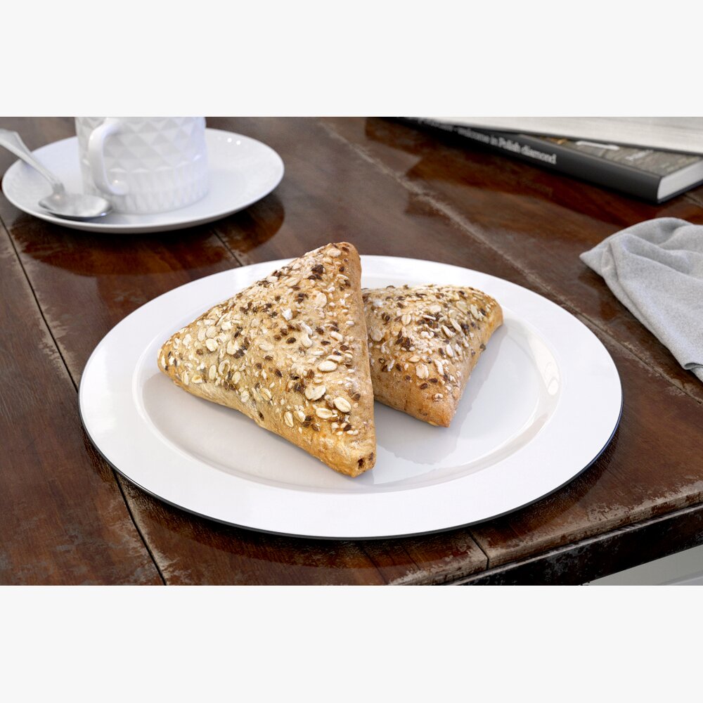 Oat-Crusted Pastry Triangles Modelo 3d