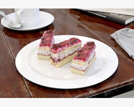 Berry Topped Cake Slices Modelo 3D