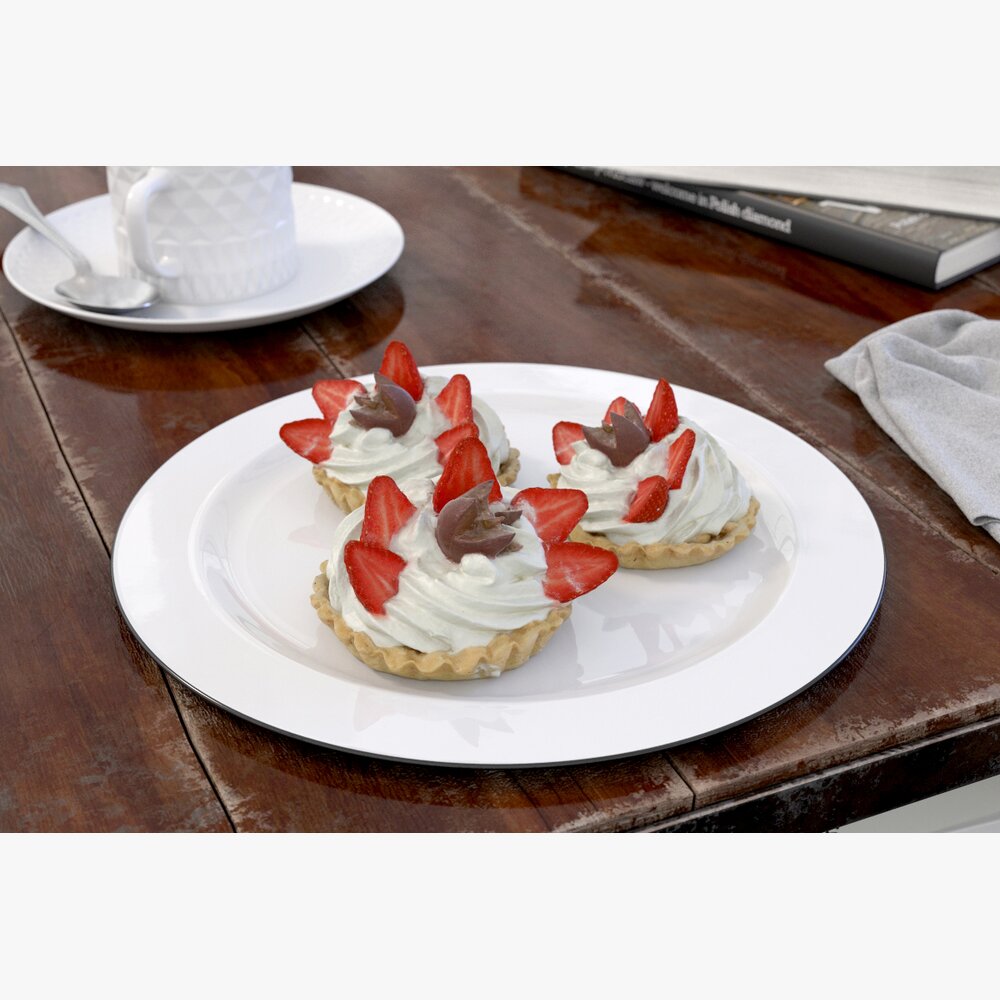 Strawberry Cream Tarts 3D модель
