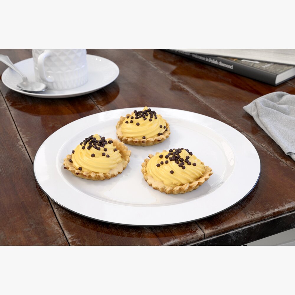 Lemon Tarts with Chocolate Chips Modèle 3d