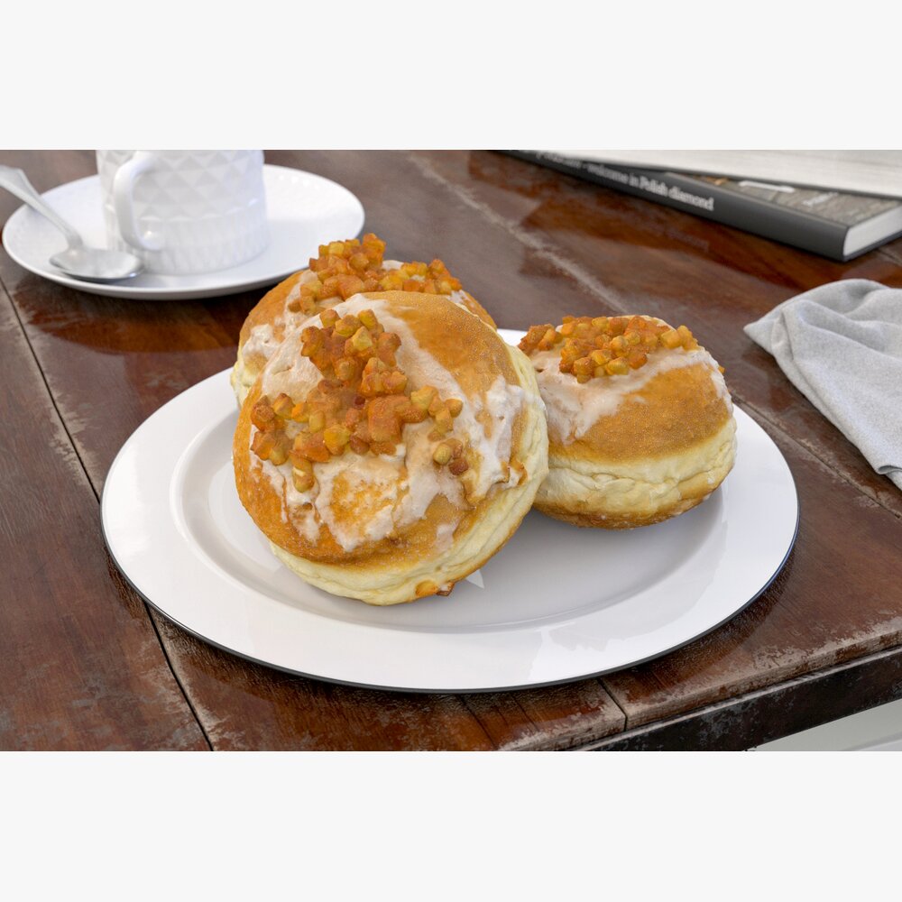Cream-Filled Pastries with Topping 3Dモデル