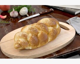 Golden Braided Bread 3D-Modell