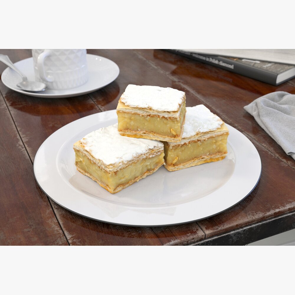 Classic Creamy Napoleon Pastries 3D модель