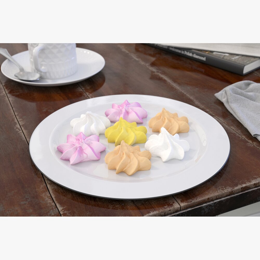 Colorful Meringue Cookies Modello 3D