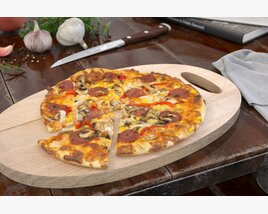 Sliced Pepperoni Pizza Modèle 3D