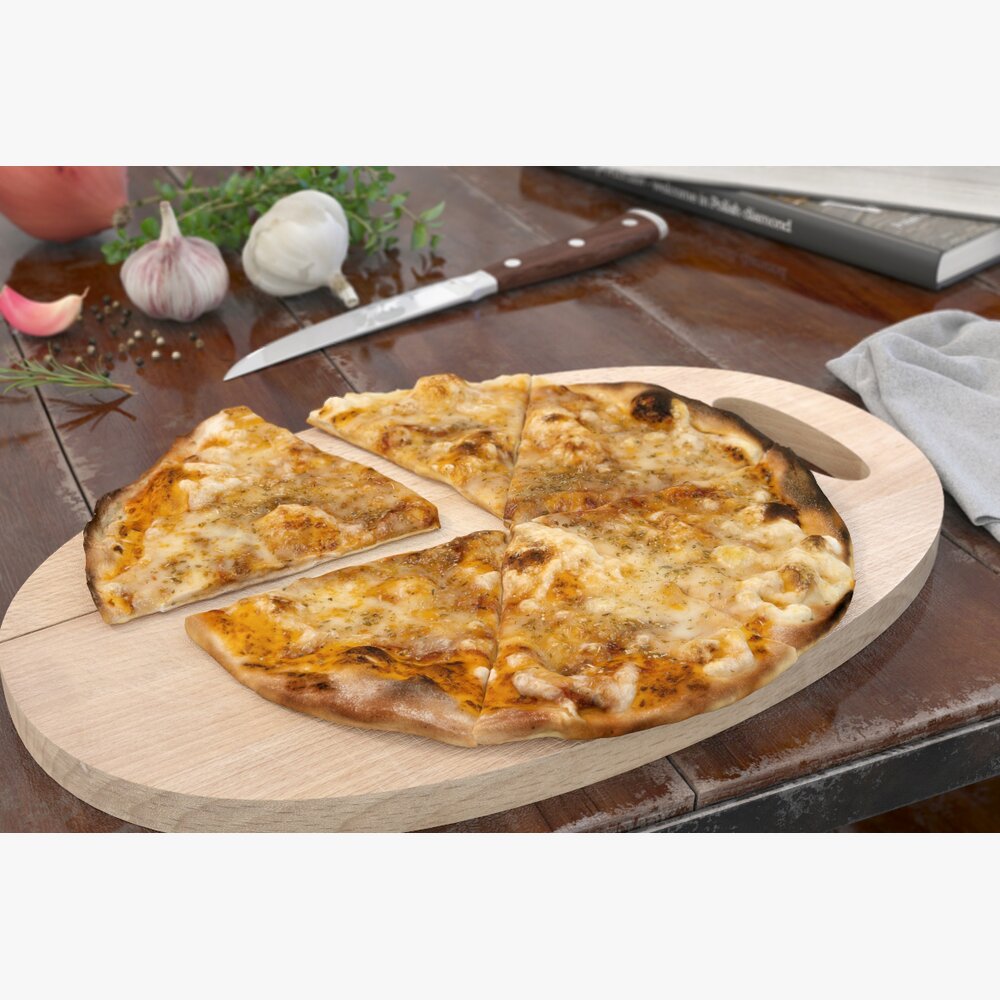 Gourmet Cheese Pizza Delight 3D-Modell