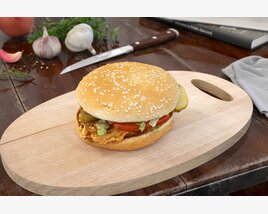 Crispy Chicken Burger 3D model