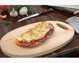 Cheesy Baguette Pizza 3D 모델 