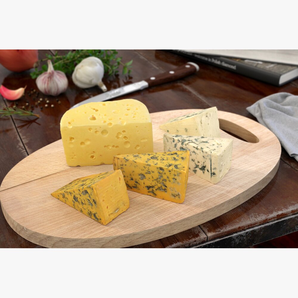 Assorted Cheese Board Modello 3D
