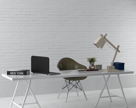 Modern Home Office Setup 09 Modello 3D