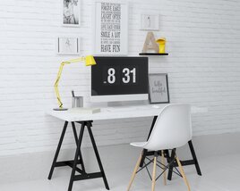 Modern Home Office Setup 10 3Dモデル