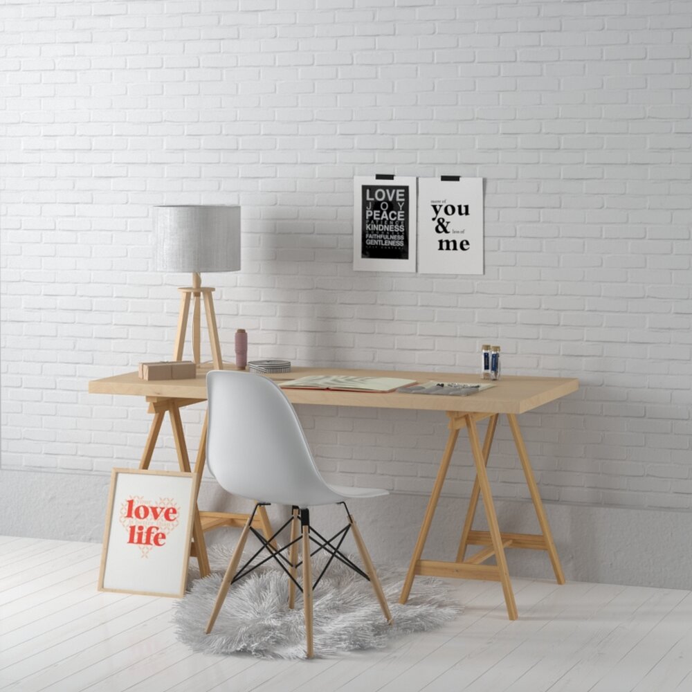 Modern Home Office Setup 11 3D-Modell
