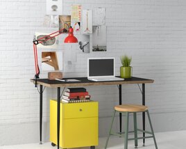 Modern Home Office Setup 14 3D-Modell